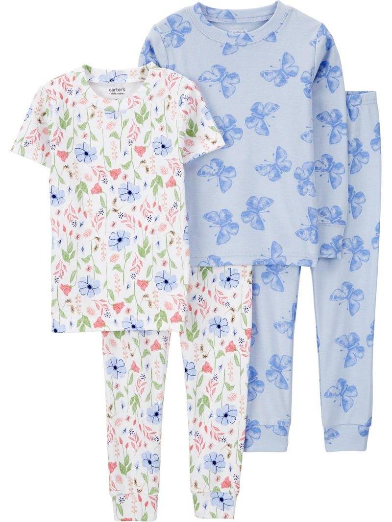 Carters Child of Mine Toddler Girl Pajama Set Cotton 4-Piece