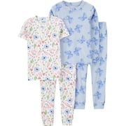 Carter's Child of Mine Baby and Toddler Girl Pajama Set, 2-Pack, 4-Piece, Sizes 12M-5T