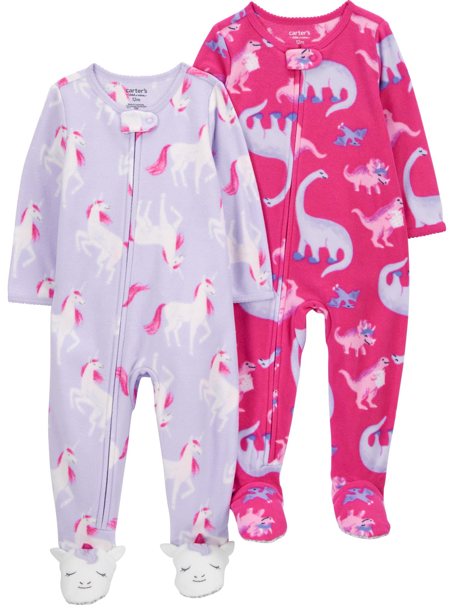 Carter's Child of Mine Toddler Girl Pajama Sleeper, 2-Pack, One-Piece, Sizes 12M-5T