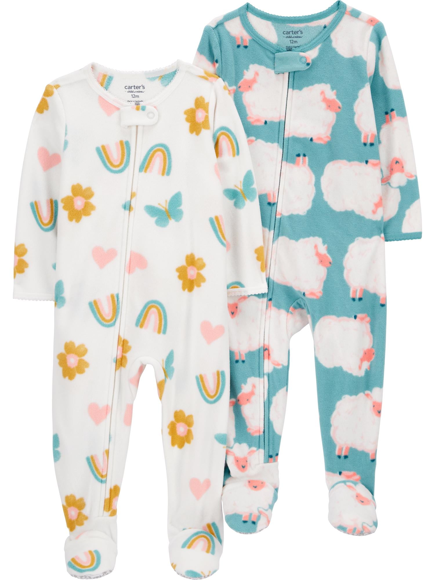 Carter's Child of Mine Toddler Girl Pajama Sleeper, 2-Pack, One-Piece, Sizes 12M-5T
