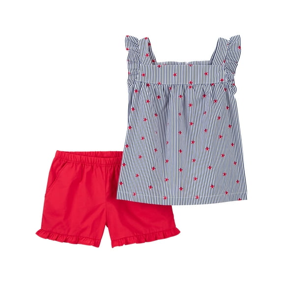 Carter's Child of Mine Toddler Girl, Patriotic Outfit Short Set, Sizes 12M- 5T