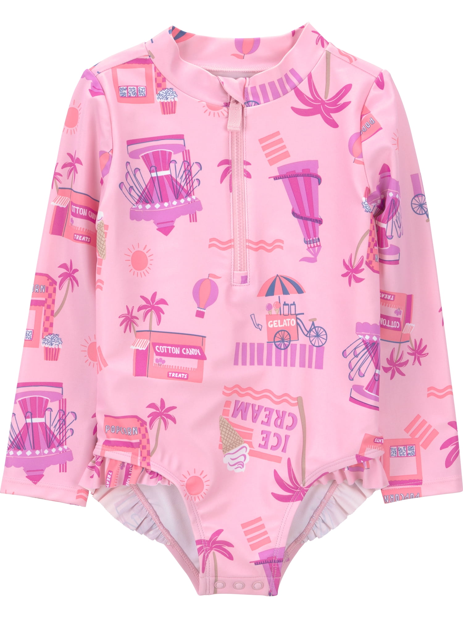 Carter's Child of Mine Toddler Girl Rash Guard Swimsuit, One-Piece, Sizes 12M-5T