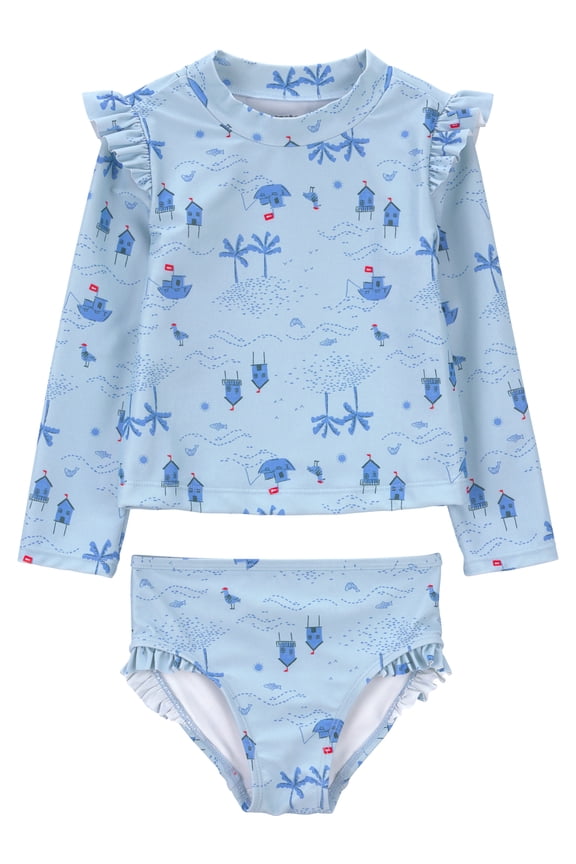 Toddler Girl Rash Guard Swimsuit Set, 2-Piece, Sizes 12M-5T
