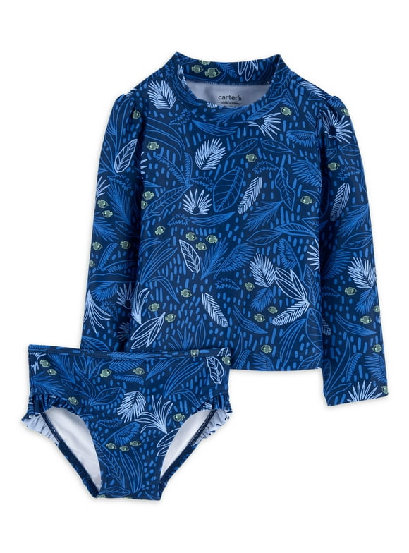 Toddler Girl Rash Guard Swimsuit Set, Sizes 12M-5T
