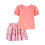 Carter's Child of Mine Toddler Girl Skirt Outfit Set, 2-Piece, Sizes 12M-5T