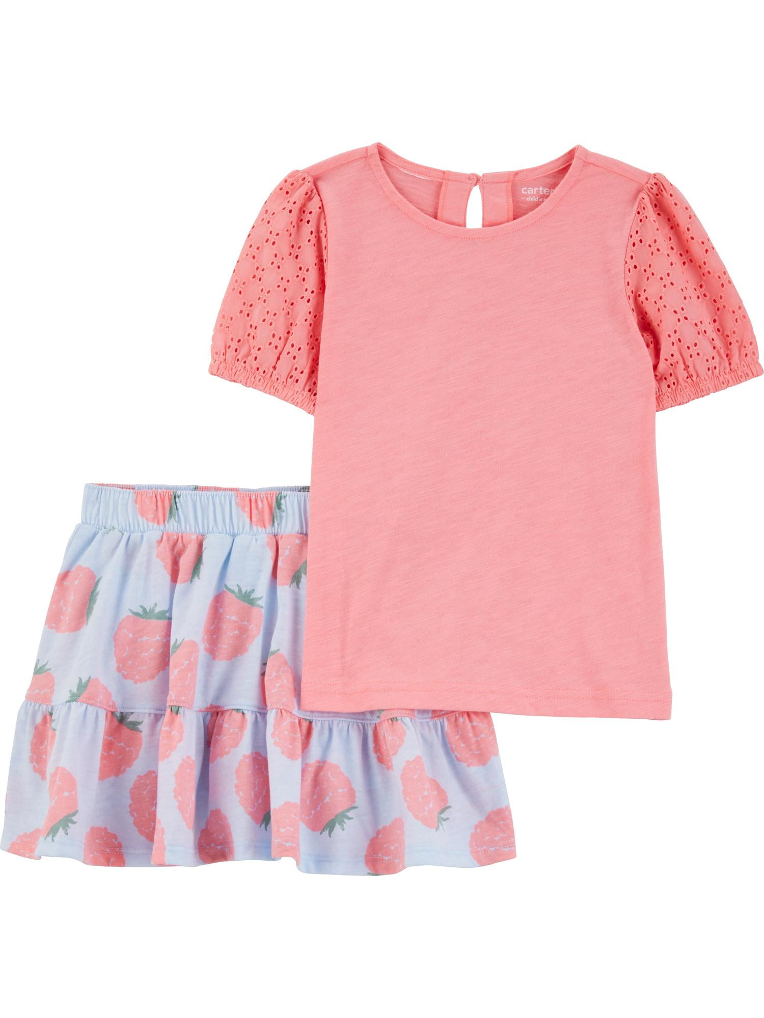 Baby and Toddler Girl, Skirt Outfit Set, 2-Piece, Sizes 12M-5T