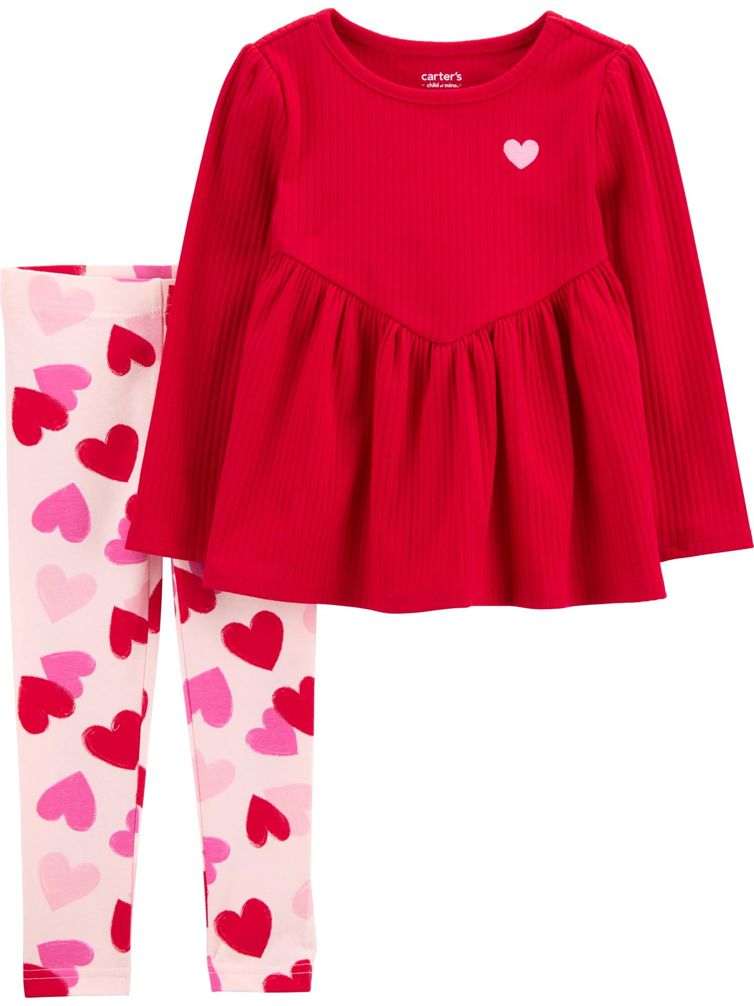 Carter s Child of Mine Baby and Toddler Girl Valentine s Outfit Skirt Set Sizes 12M 5T