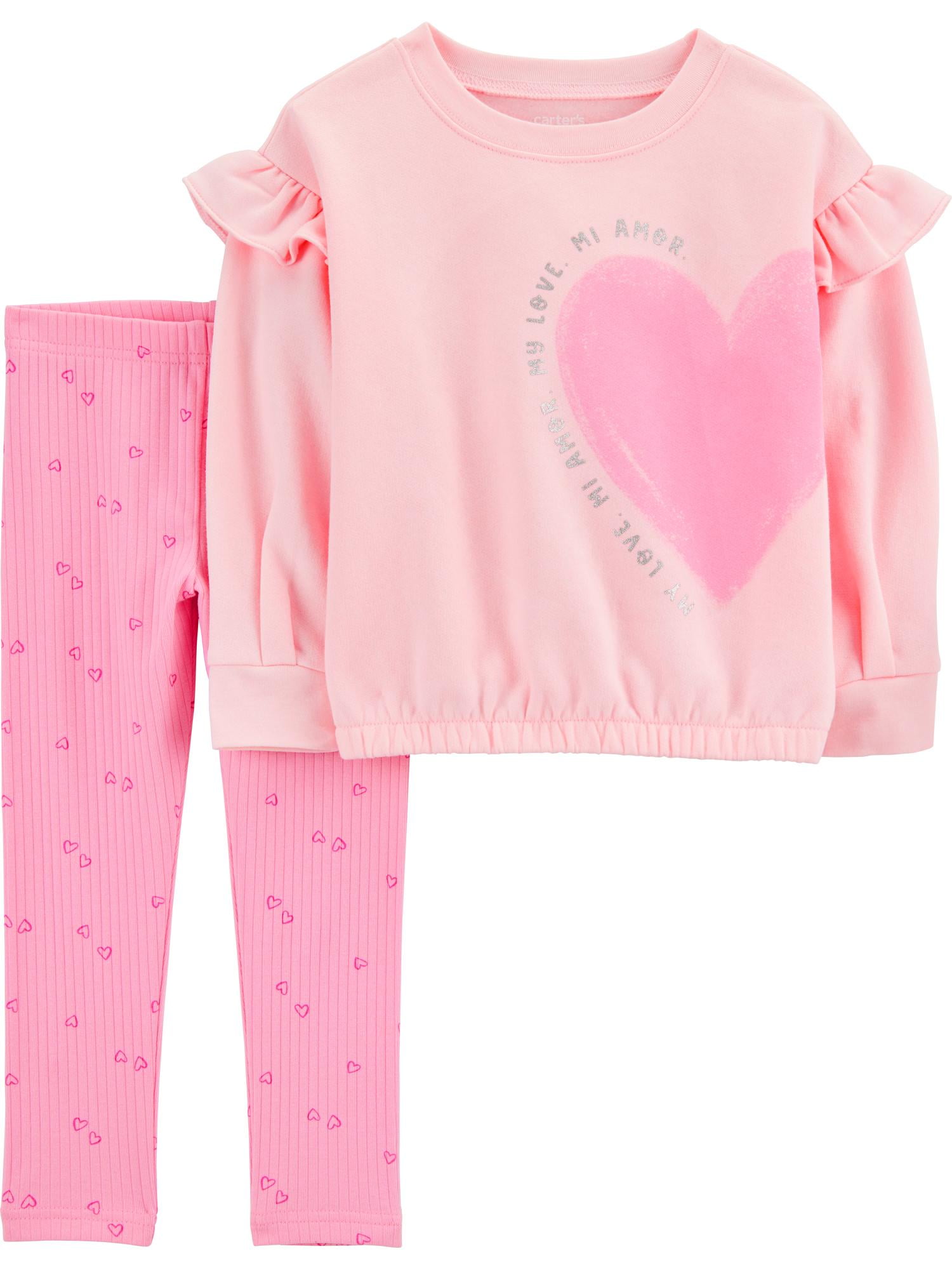 Carter's Child of Mine Baby and Toddler Girl Valentine's Day Outfit Set, 2-Piece, Sizes 12M-5T