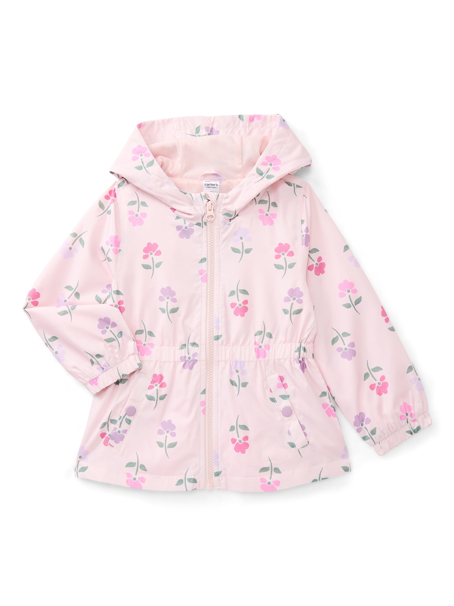 Carter's Child of Mine Toddler Girl Windbreaker Jacket with Hood, Sizes 12M-5T