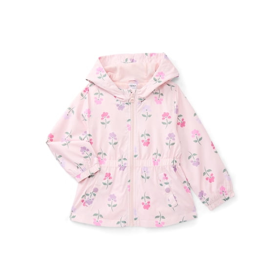 Carter's Child of Mine Toddler Girl Windbreaker Jacket with Hood, Sizes 12M-5T