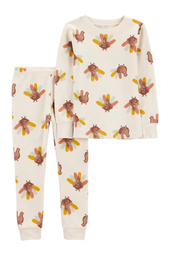 Toddler Boys or Girls Long Sleeve Top and Pants Pajama Set, 2-Piece, Sizes 12M-5T