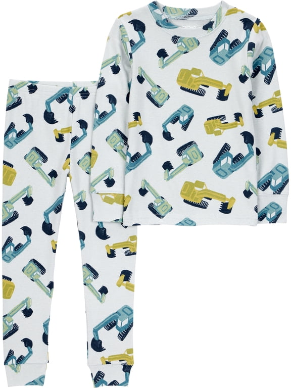 Toddler Boys or Girls Long Sleeve Top and Pants Pajama Set, 2-Piece, Sizes 12M-5T