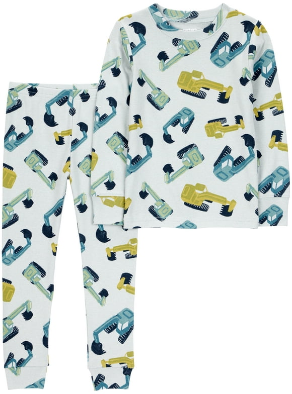 Toddler Boys or Girls Long Sleeve Top and Pants Pajama Set, 2-Piece, Sizes 12M-5T