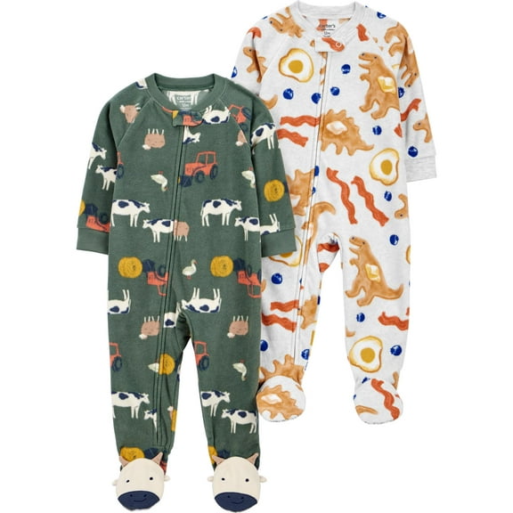 Carter's Child of Mine Toddler Pajama Sleeper, 2 Pack, One-Piece, Sizes 12M-5T