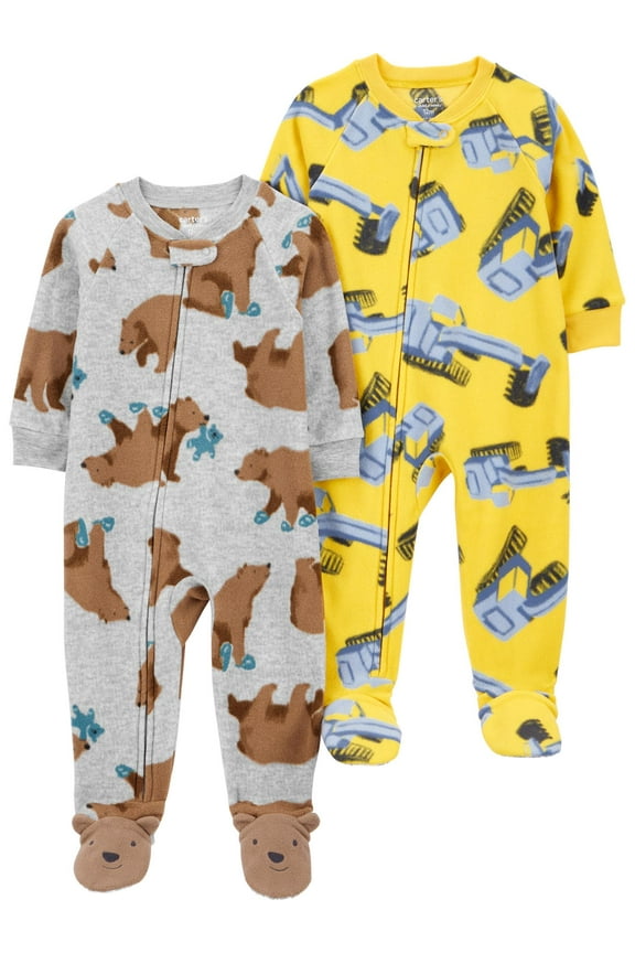 Toddler Pajama Sleeper, 2 Pack, One-Piece, Sizes 12M-5T