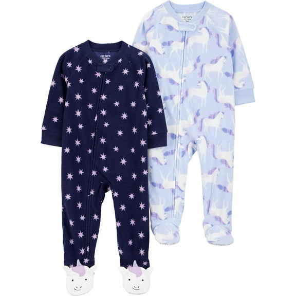 Carter's Child of Mine Toddler Pajama Sleeper, 2 Pack, One-Piece, Sizes 12M-5T