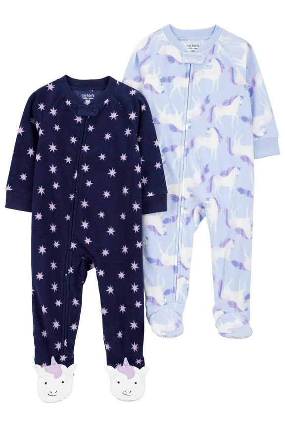 Toddler Pajama Sleeper, 2 Pack, One-Piece, Sizes 12M-5T