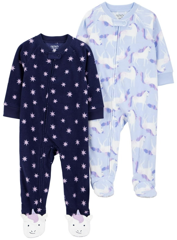 Toddler Pajama Sleeper, 2 Pack, One-Piece, Sizes 12M-5T