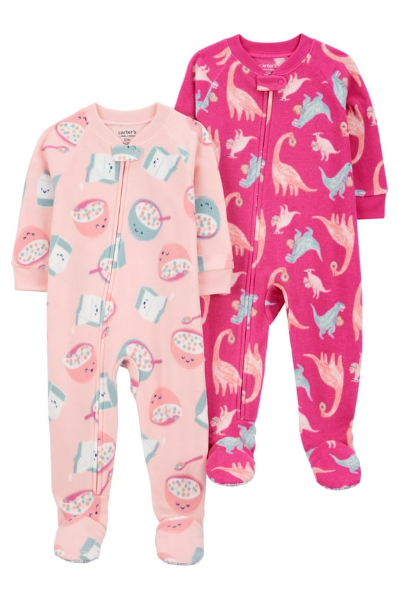 Toddler Pajama Sleeper, 2 Pack, One-Piece, Sizes 12M-5T