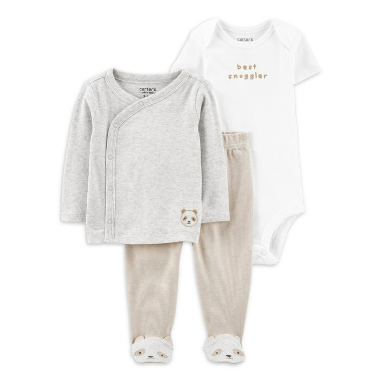 Carter'S Child Of Mine Unisex Footed Outfit Set, 3-Piece, Sizes Preemie-9M  - Walmart.Com