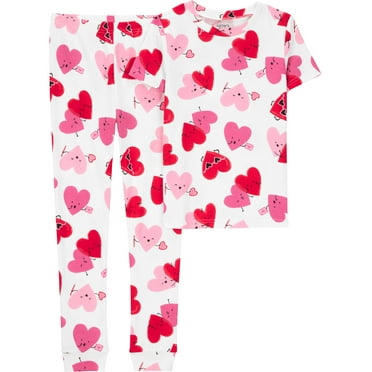 Carter's Child of Mine Valentine Girls Short Sleeve & Pant Pajama Set, 2-Piece, Sizes 4-8