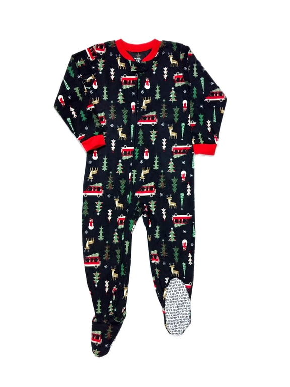 Christmas Tree, Snowman, Reindeer Fleece Footed Pajama Sleeper (Size 5T)