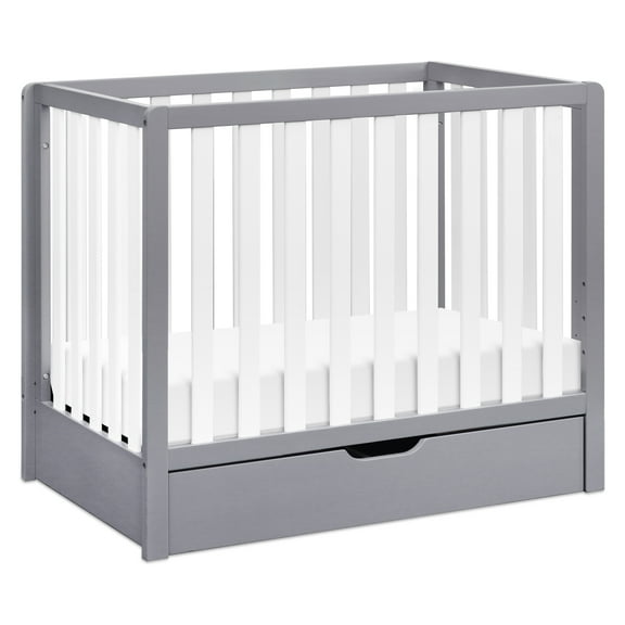 Carter's Colby 4-in-1 Convertible Mini Crib with Trundle, Gray and White