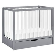 Carters Colby 4-in-1 Convertible Mini Crib with Trundle, Gray and White