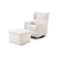 Carter's by DONFU Adrian Swivel Glider with Storage Ottoman in Performance Cream Linen, Water
