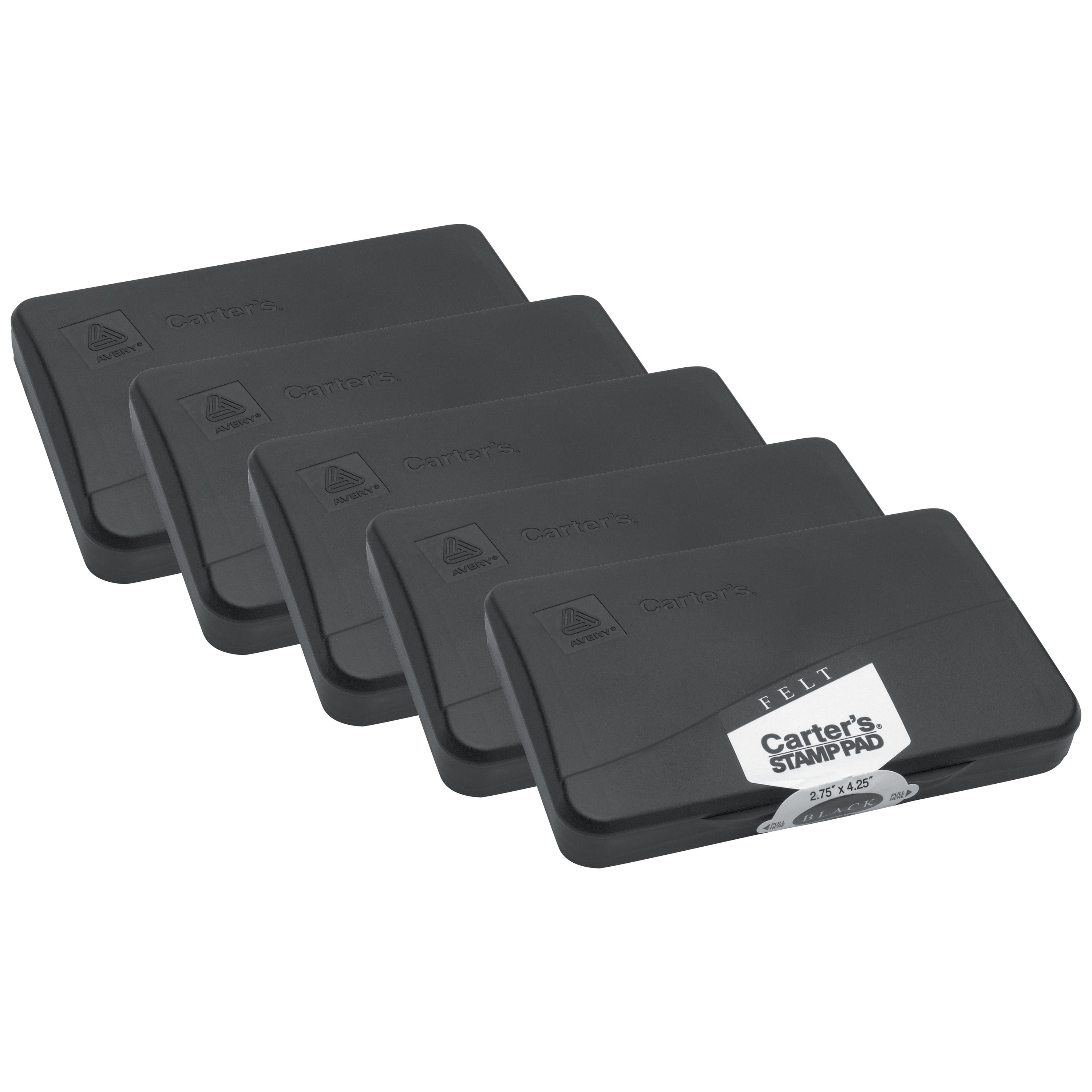 Carter's Felt Stamp Pad, Black, 5 Stamp Pads Total (21081)