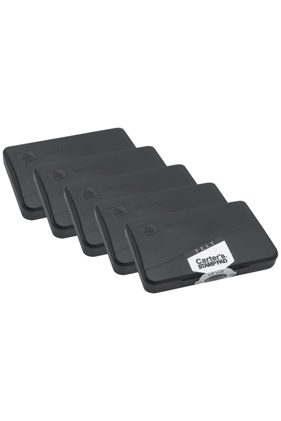 Felt Stamp Pad, Black, 5 Stamp Pads Total (21081)