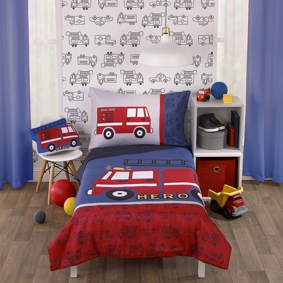 Carter's Firetruck 4 Piece Toddler Bedding Set