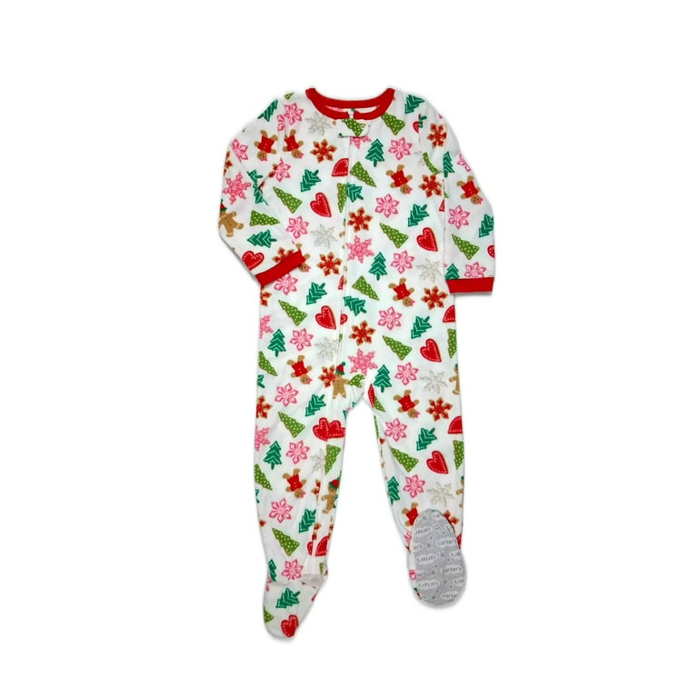 Carter's Girl's Christmas Gingerbread Cookies Fleece Footed Pajama