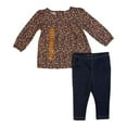 thumbnail image 1 of Carter's Girls 2-Piece Long Sleeve & Pant Playwear Set (Coral Floral, 2T), 1 of 1