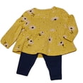 thumbnail image 1 of Carter's Girls Baby & Toddler 2-Piece Long Sleeve Top & Legging Outfit Set (Gold Floral/Navy, 18M), 1 of 2