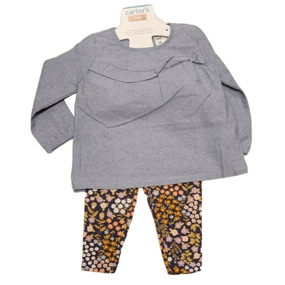 Carter's Girls Baby & Toddler 2-Piece Long Sleeve Top & Legging Outfit Set