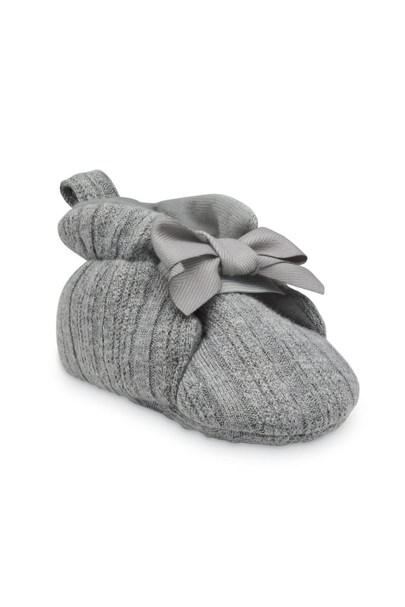 Girls' Cable Bootie Baby Shoes Grey 12-18 Months