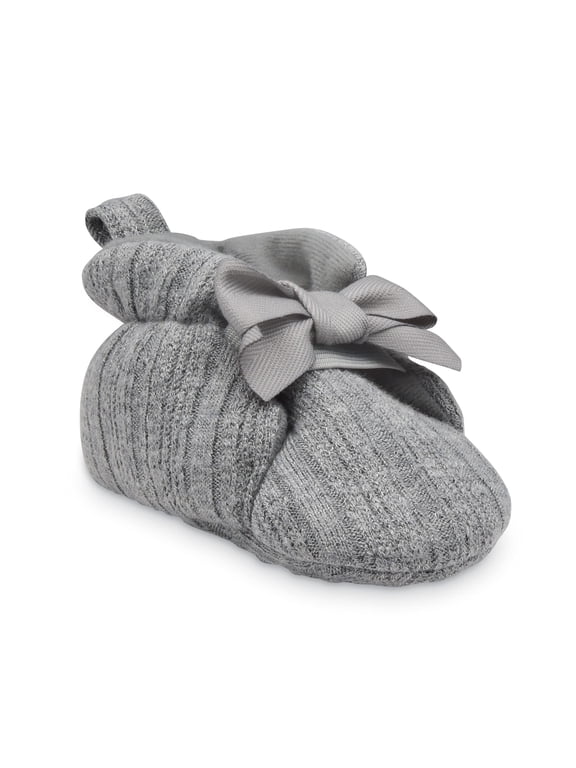 Girls' Cable Bootie Baby Shoes Grey 6-12 Months