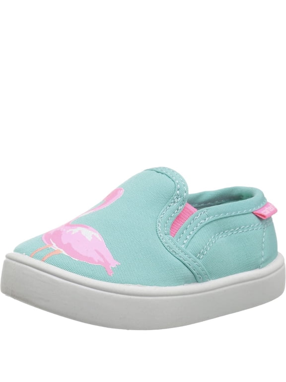 Girls Novelty Slip-on, Turquoise/Pink, 9 M US Toddler