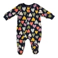 thumbnail image 1 of Carter's Girls Soft & Warm Polyester Fleece Footie Pajama (Hearts, 6M), 1 of 1