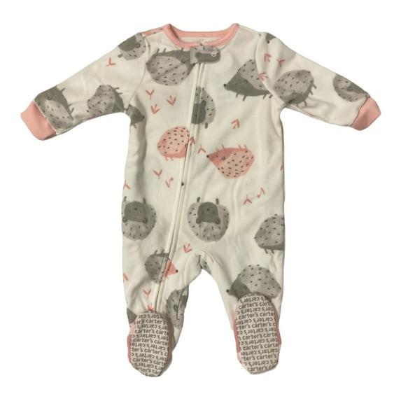 Carter's Girls Soft & Warm Polyester Fleece Footie Pajama (Hedgehog, 2T)