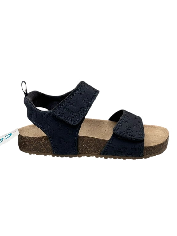 Toddler Boys Slip-on Sandals Size 9 Navy Blue Adjustable Straps Comfort