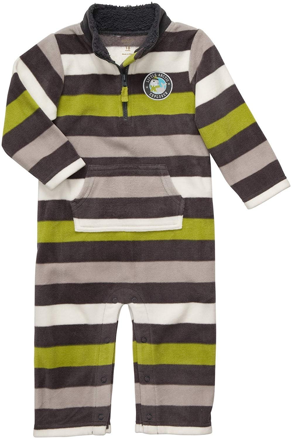 Carter's Infant Boys Long Sleeve One Piece Fleece Jumpsuit Size 9Mos