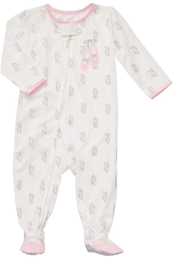 Infant Footed Poly Sleeper - Ballet Shoes-18 Months