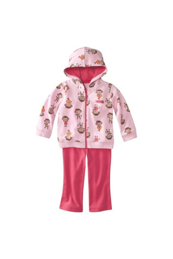 Infant Girls 3pc Cardigan Set Pink Monkey Daddy's Girl 3 Months