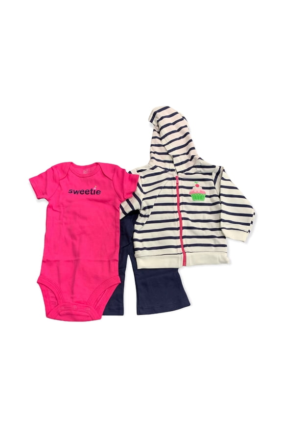 Infant Girls 3pc Set Cupcake Sweetie 9Mos