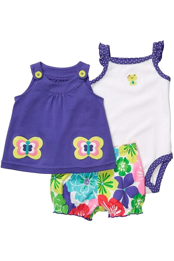 Infant Girls Floral 3pc Short Set NEWBORN