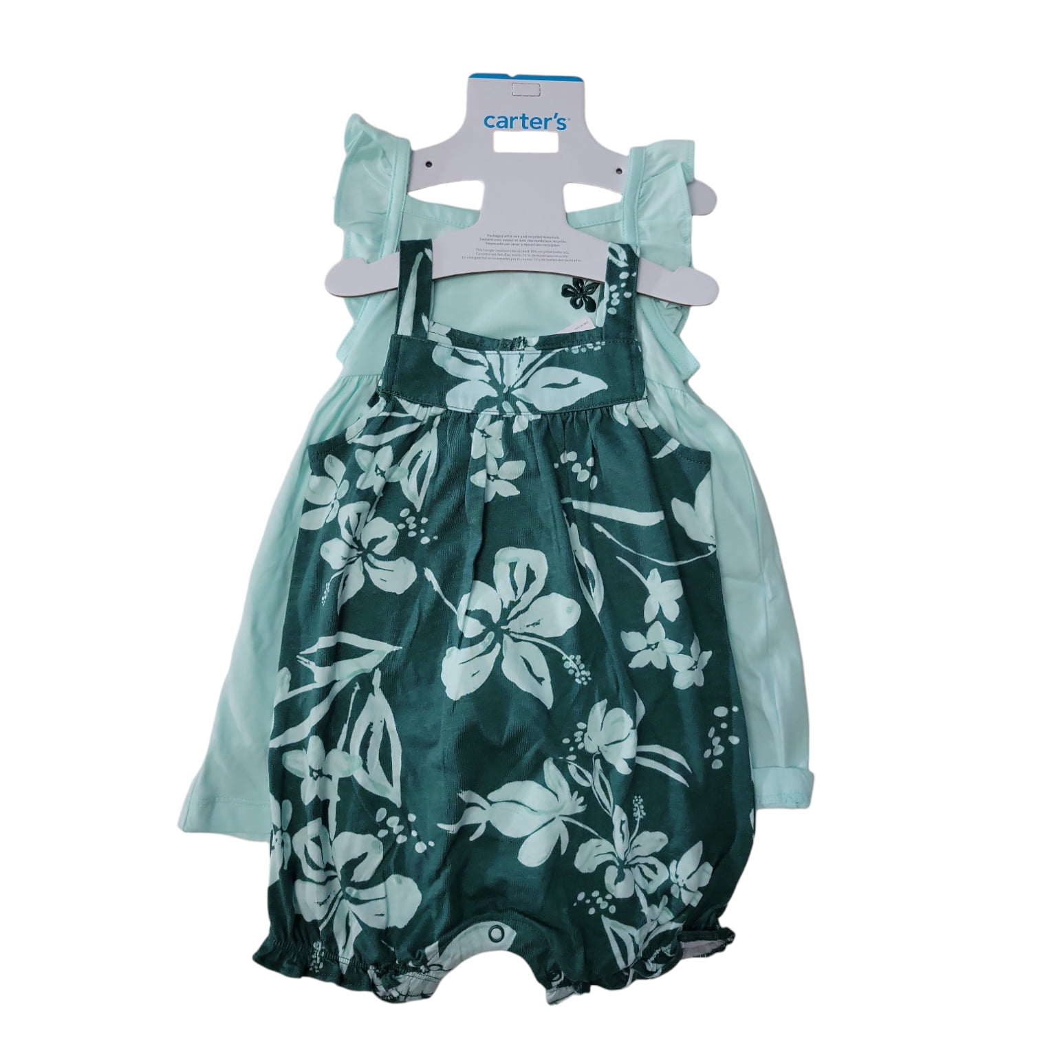 Carter's Infant/Toddler Girl's 2 Piece Dress and Romper Outfit Set (Green  Floral, 9M) - Walmart.com