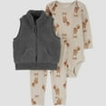 thumbnail image 1 of Carter's Just One You Baby Boys' 3-Piece Fox Vest & Bodysuit - Gray/Brown - (Newborn), 1 of 1