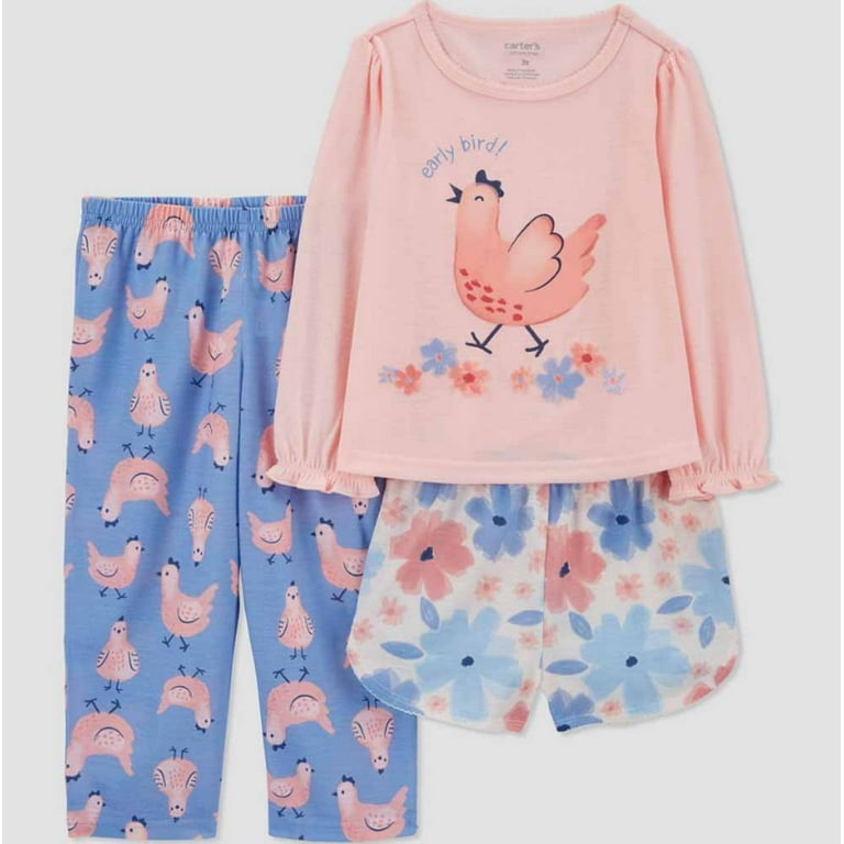 PINK ONE-PIECE PAJAMA WITH BUNNIES AND CHICKENS PRINT, BABY PINK ONE-PIECE PAJAMA WITH BUNNIES AND CHICKENS PRINT, BABY
